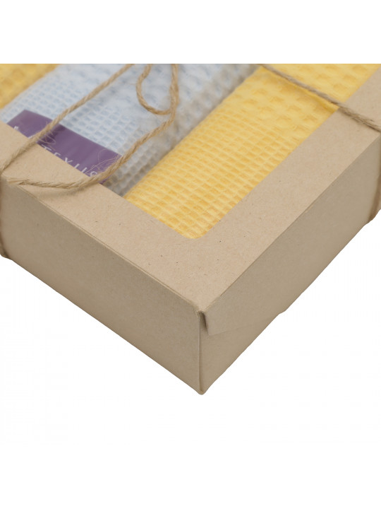 Խոհանոցային սրբիչների հացաքածու VETEXUS VDS BOX 200GSM 3PC YELLOW WITH SKY BLUE 45X70 (985107) 