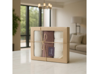 Խոհանոցային սրբիչների հացաքածու VETEXUS VDS BOX 3PC MILK WITH DUSTY PINK 45X60 (725888) 