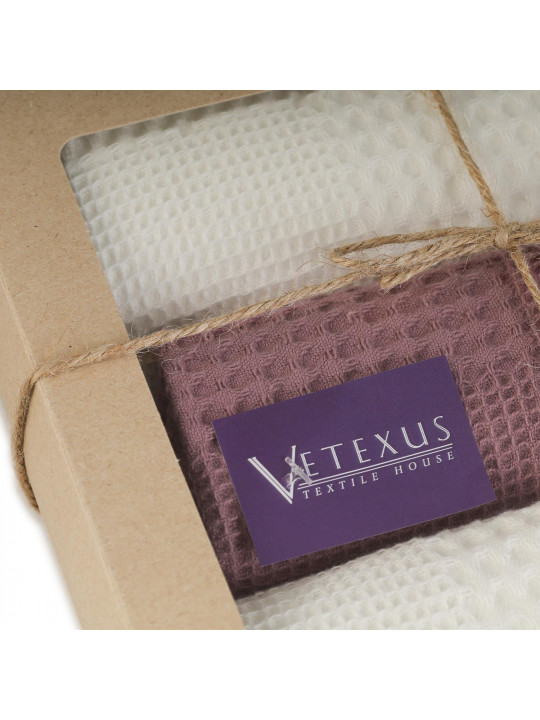 Набор кухонных полотенец VETEXUS VDS BOX 3PC MILK WITH DUSTY PINK 45X60 (725888) 