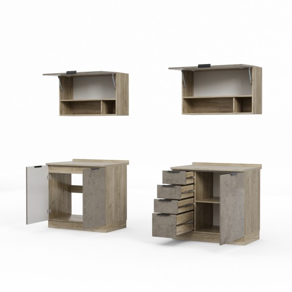 Готовый гарнитур HOBEL EX-E28 MDF (1002) TREX-96 K002/6146 (9) 