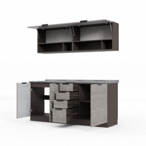 Готовый гарнитур HOBEL EX-E28 MDF (7093) TREX-96 7184/7083 (9) 