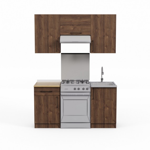 Kitchen set HOBEL X70 UZ-819 BLACK/ K090 COMBY (6) 
