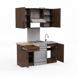 Kitchen set HOBEL X70 UZ-819 BLACK/ K090 COMBY (6) 
