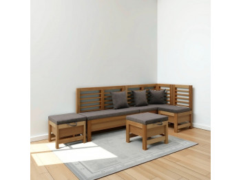 Кухонный уголок HOBEL CORNER OLIVER WOOD NATURAL/LEONARDO 5 R (5) 