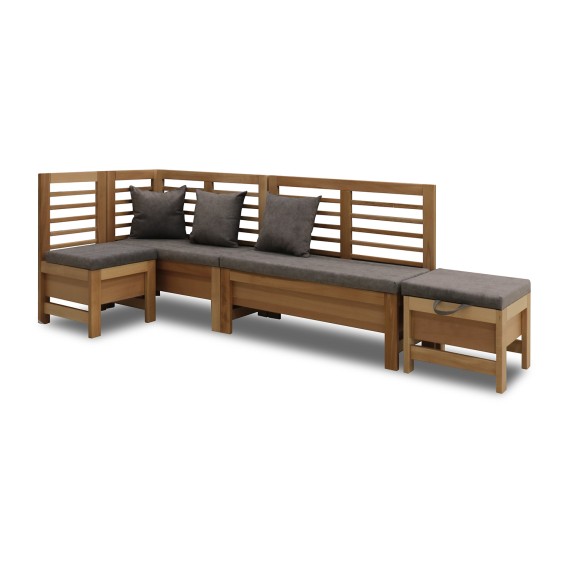 Кухонный уголок HOBEL CORNER OLIVER WOOD NATURAL/LEONARDO 5 L (5) 