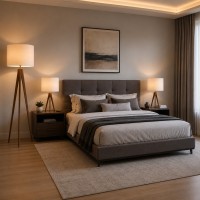 Lampshade MLM ML20254 3 Pack Combo 1Floor Lamp+2Table lamp Wood Finish 