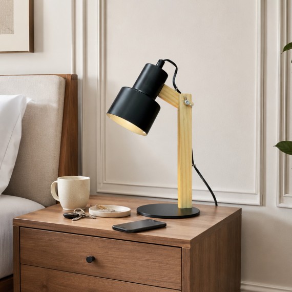 Ночник KOOPMAN TABLE LAMP METAL MET HOUT (954259) (HZ1601040)