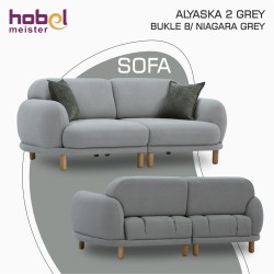 Диван HOBEL ALYASKA 2 GREY BUKLE 8/ NIAGARA GREY (2) 