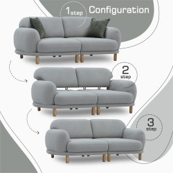 Диван HOBEL ALYASKA 2 GREY BUKLE 8/ NIAGARA GREY (2) 