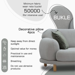 Диван HOBEL ALYASKA 2 GREY BUKLE 8/ NIAGARA GREY (2) 