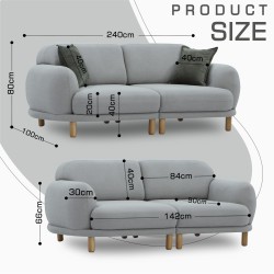 Диван HOBEL ALYASKA 2 GREY BUKLE 8/ NIAGARA GREY (2) 