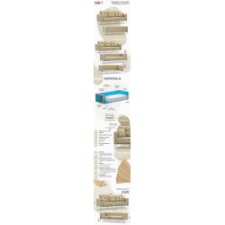 Диван HOBEL ARMANDO 3 STR CHROM 20SM/CREAM LEONARDO 3 (1) 