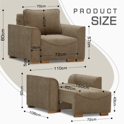 Кресло HOBEL BELONA 1  F/R LIGHT BROWN BONCUK 7 (3) 