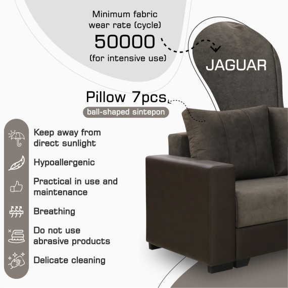 Sofa HOBEL CORNER ERICA F/P COFFEE V460/ DARK BROWN JAGUAR 18 L (6) 
