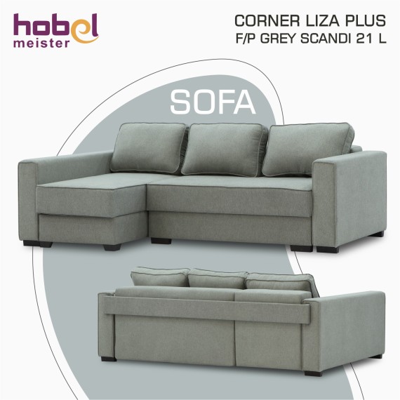 Sofa HOBEL CORNER LIZA PLUS F/P GREY SCANDI 21 L (5) 