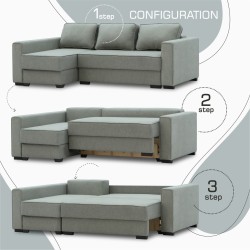 Sofa HOBEL CORNER LIZA PLUS F/P GREY SCANDI 21 L (5) 