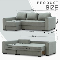 Sofa HOBEL CORNER LIZA PLUS F/P GREY SCANDI 21 L (5) 
