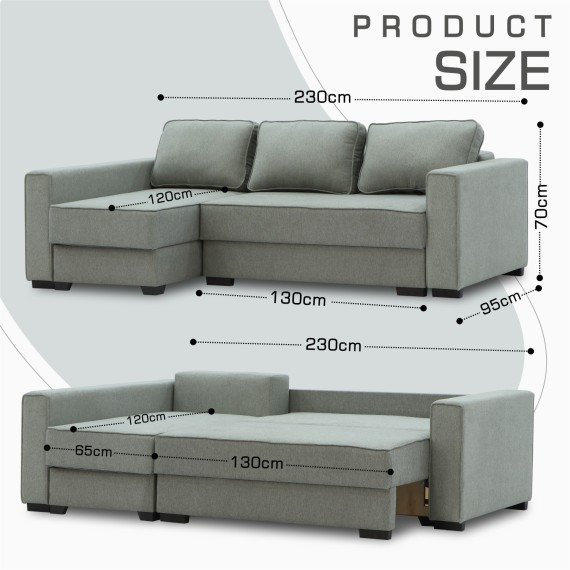 Sofa HOBEL CORNER LIZA PLUS F/P GREY SCANDI 21 L (5) 
