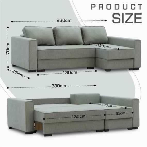 Բազմոց HOBEL CORNER LIZA PLUS F/P GREY SCANDI 21 R (5) 