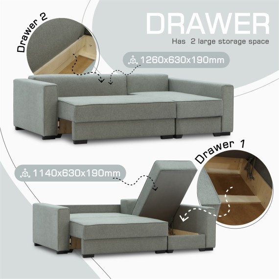 Բազմոց HOBEL CORNER LIZA PLUS F/P GREY SCANDI 21 R (5) 