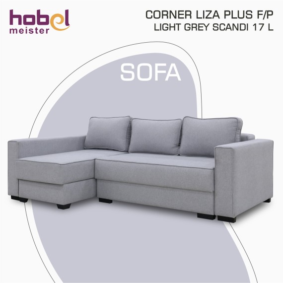 Sofa HOBEL CORNER LIZA PLUS F/P LIGHT GREY SCANDI 17 L (5) 