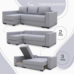 Sofa HOBEL CORNER LIZA PLUS F/P LIGHT GREY SCANDI 17 L (5) 