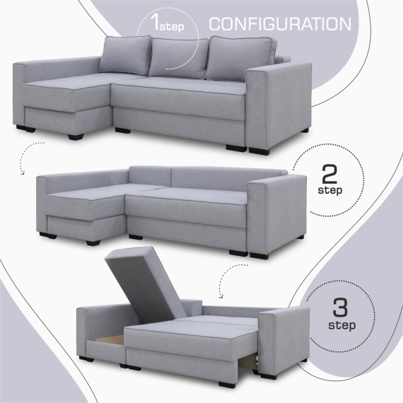 Sofa HOBEL CORNER LIZA PLUS F/P LIGHT GREY SCANDI 17 L (5) 