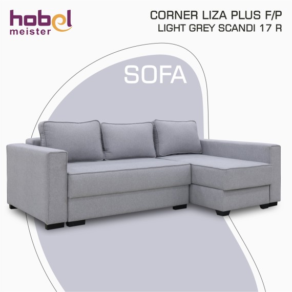 Sofa HOBEL CORNER LIZA PLUS F/P LIGHT GREY SCANDI 17 R (5) 