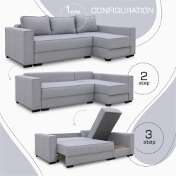 Sofa HOBEL CORNER LIZA PLUS F/P LIGHT GREY SCANDI 17 R (5) 
