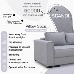 Sofa HOBEL CORNER LIZA PLUS F/P LIGHT GREY SCANDI 17 R (5) 