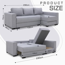 Sofa HOBEL CORNER LIZA PLUS F/P LIGHT GREY SCANDI 17 R (5) 