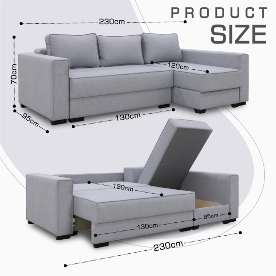 Sofa HOBEL CORNER LIZA PLUS F/P LIGHT GREY SCANDI 17 R (5) 
