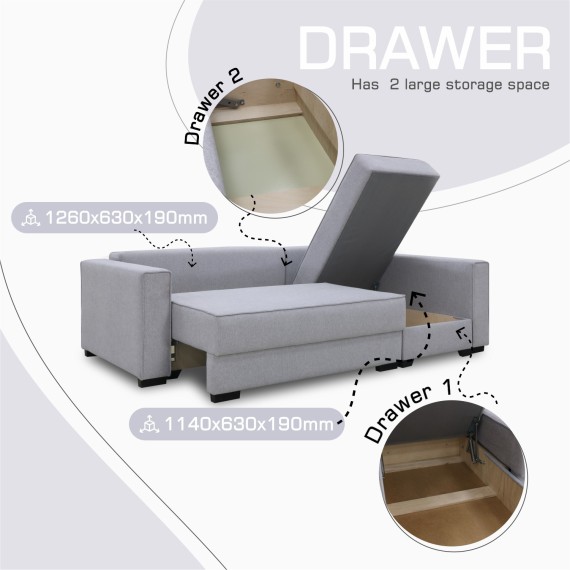 Sofa HOBEL CORNER LIZA PLUS F/P LIGHT GREY SCANDI 17 R (5) 