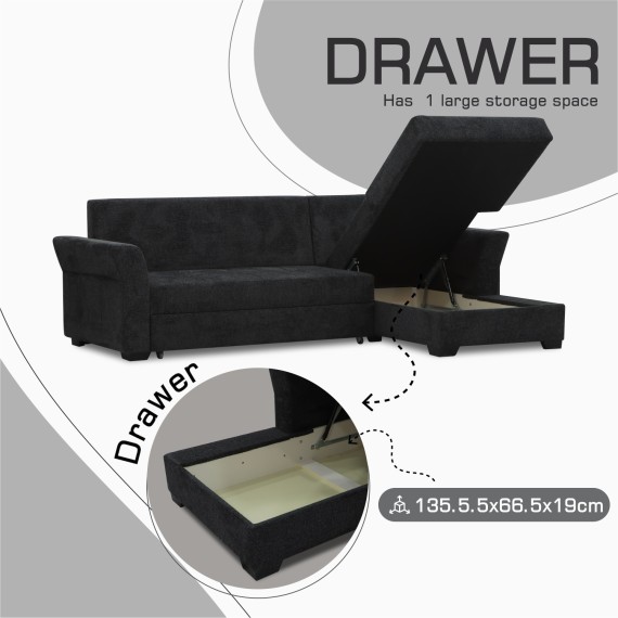 Sofa HOBEL CORNER TEXAS F/P DARK GREY BEATTO 1078 R (5) 