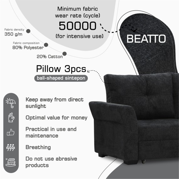 Sofa HOBEL CORNER TEXAS F/P DARK GREY BEATTO 1078 R (5) 