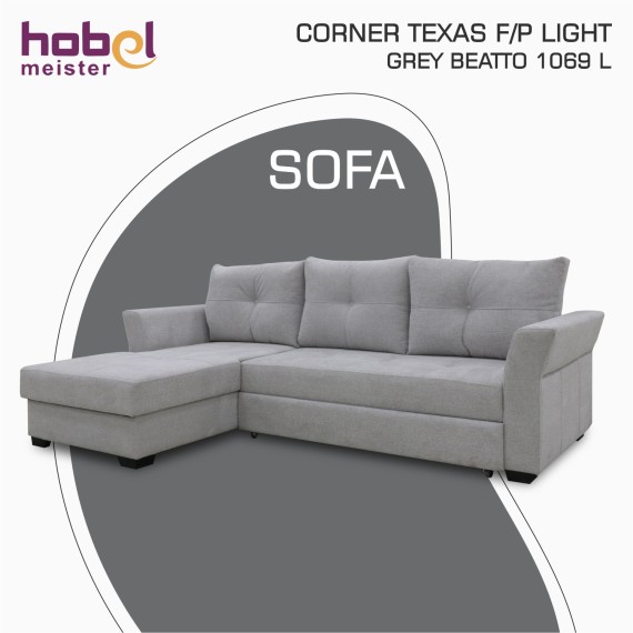 Sofa HOBEL CORNER TEXAS F/P LIGHT GREY BEATTO 1069 L (5) 