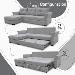 Диван HOBEL CORNER TEXAS F/P LIGHT GREY BEATTO 1069 L (5) 