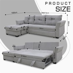 Диван HOBEL CORNER TEXAS F/P LIGHT GREY BEATTO 1069 L (5) 