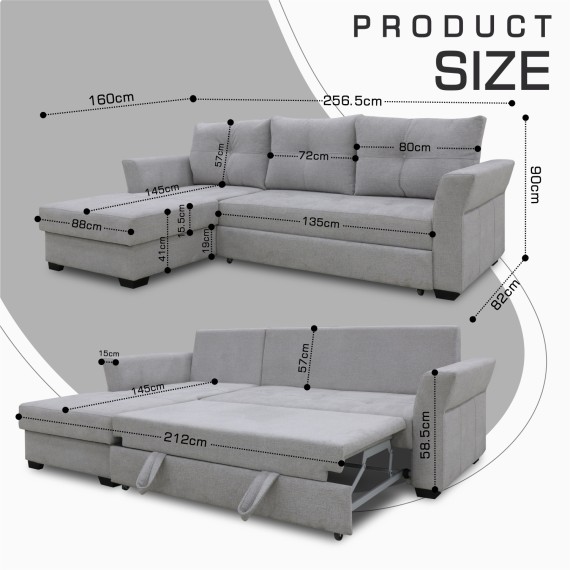 Sofa HOBEL CORNER TEXAS F/P LIGHT GREY BEATTO 1069 L (5) 