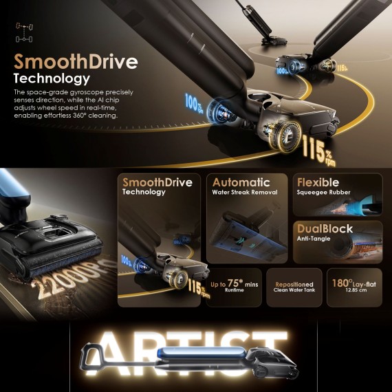 Անլար փոշեկուլ TINECO FLOOR ONE S9 ARTIST PRO BLUE (FW2B0500RU)