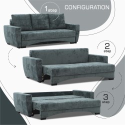 Гарнитур HOBEL LI 3+1+1 F/P DARK GREY MONACO 15 (5) 