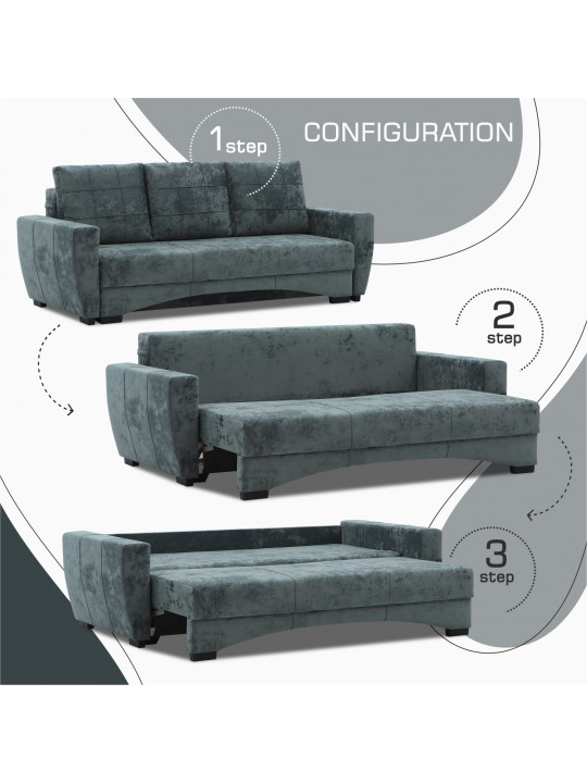 Sofa set HOBEL LI 3+1+1 F/P DARK GREY MONACO 15 (5) 