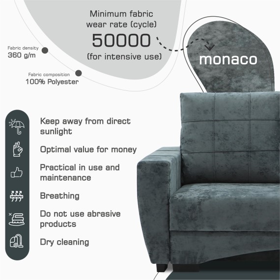 Հավաքածու HOBEL LI 3+1+1 F/P DARK GREY MONACO 15 (5) 