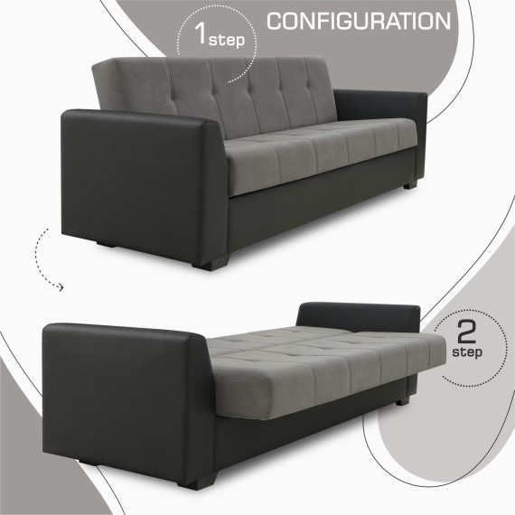 Հավաքածու HOBEL MODERN LUX 3+1+1 F/R BLACK 4503/ DARK GREY LEONARDO 15 (4) 