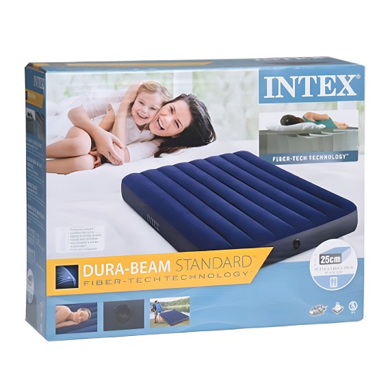 Air mattress INTEX WAVE BEAM FLOCKED 191X137X25 CM (I03403200)