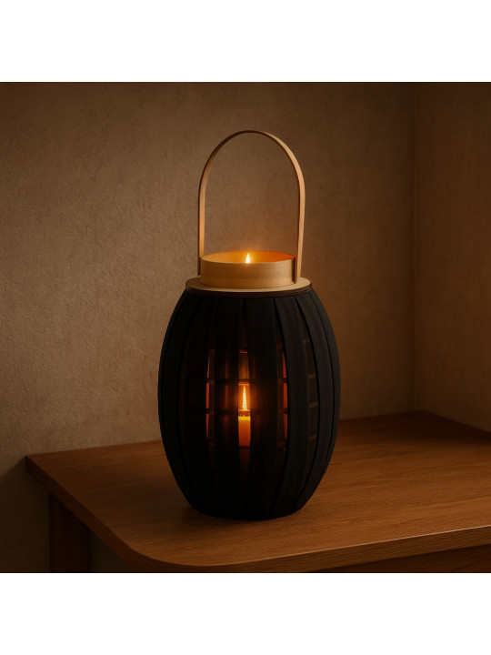 Подсвечник KOOPMAN LANTERN WITH GAUZE 23X34CM BLA (435102040)