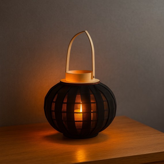 Подсвечник KOOPMAN LANTERN WITH GAUZE 25X21CM BLA (435102030)