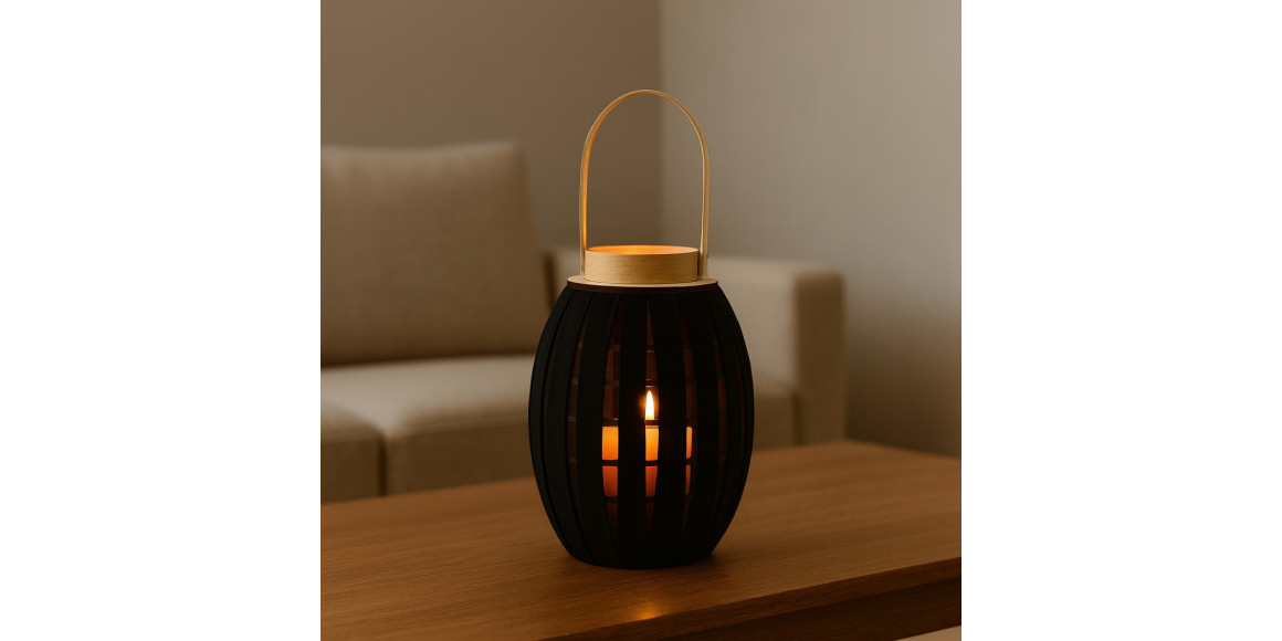 Подсвечник KOOPMAN LANTERN WITH GAUZE 27X40CM BLA (435102050)