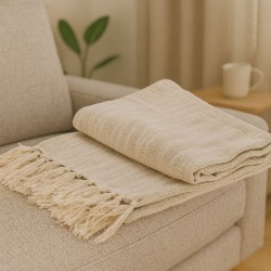 Plaid KOOPMAN 130X170CM THROW COTTON 4ASS CL (A35941040)