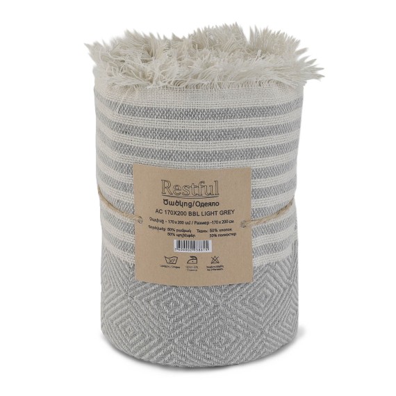 Plaid RESTFUL AC 170X200 BBL LIGHT GREY 